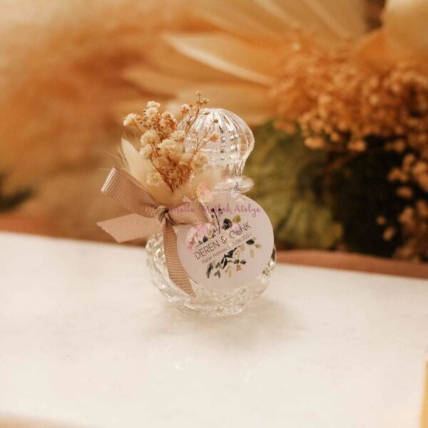 Yuvarlak Çiçek Süslemeli Hediyelik Kolonya