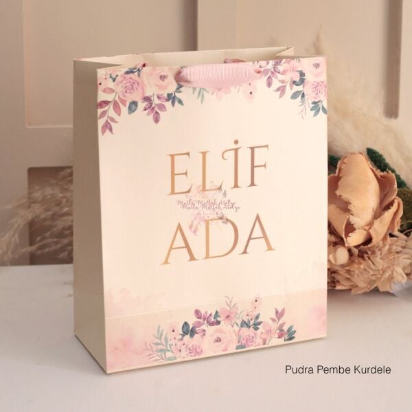 Özel Baskılı 20x24x9cm Karton Çanta - Düğün, Nişan, Doğum Günü ve Baby Shower