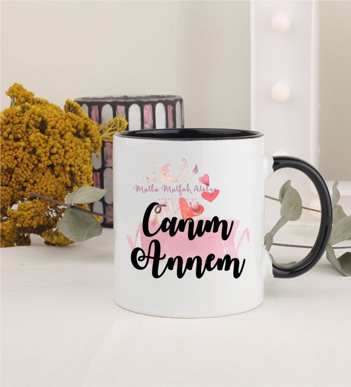 Anneler Günü Canım Annem Siyah Kupa Bardak