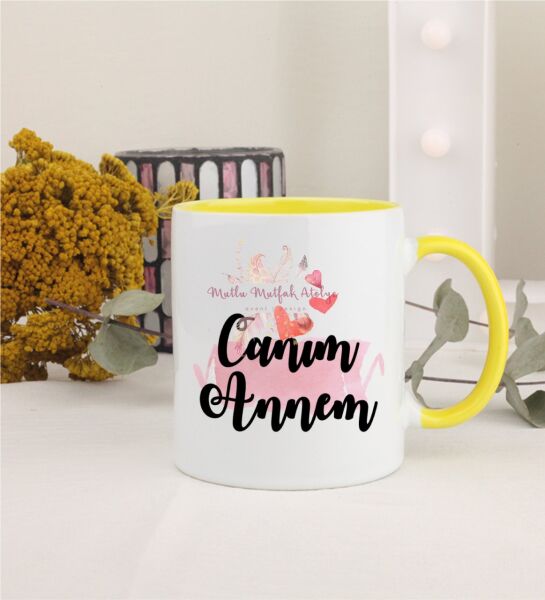 Anneler Günü Canım Annem Sarı Kupa Bardak