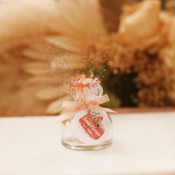 Yuvarlak Cam Şişe Çiçek Süslemeli Eyüp Sabri Tuncer Hediyelik Kolonya