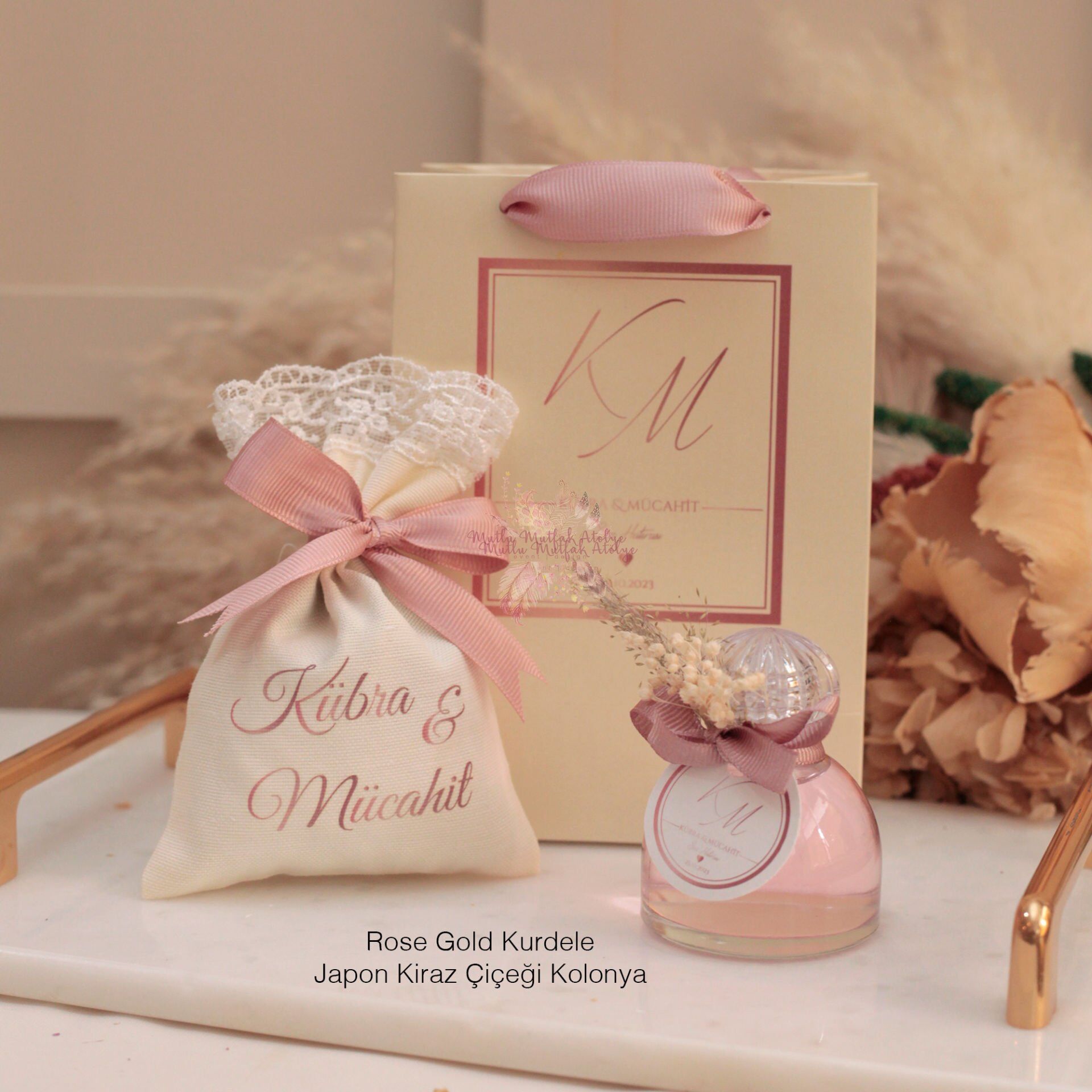 Baskılı Lavanta Kesesi, Hediyelik Eyüp Sabri Tuncer Kolonya ve Baskılı Çanta Seti
