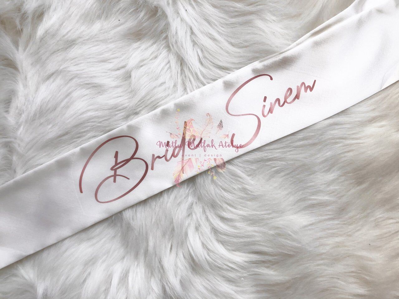 Bride Kuşak Rose Gold Yazı