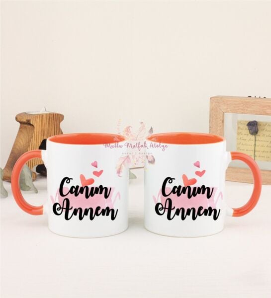Anneler Günü Canım Annem İkili Turuncu Kupa Bardak