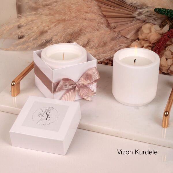 Vanilya Kokulu Kutulu Beton Mum