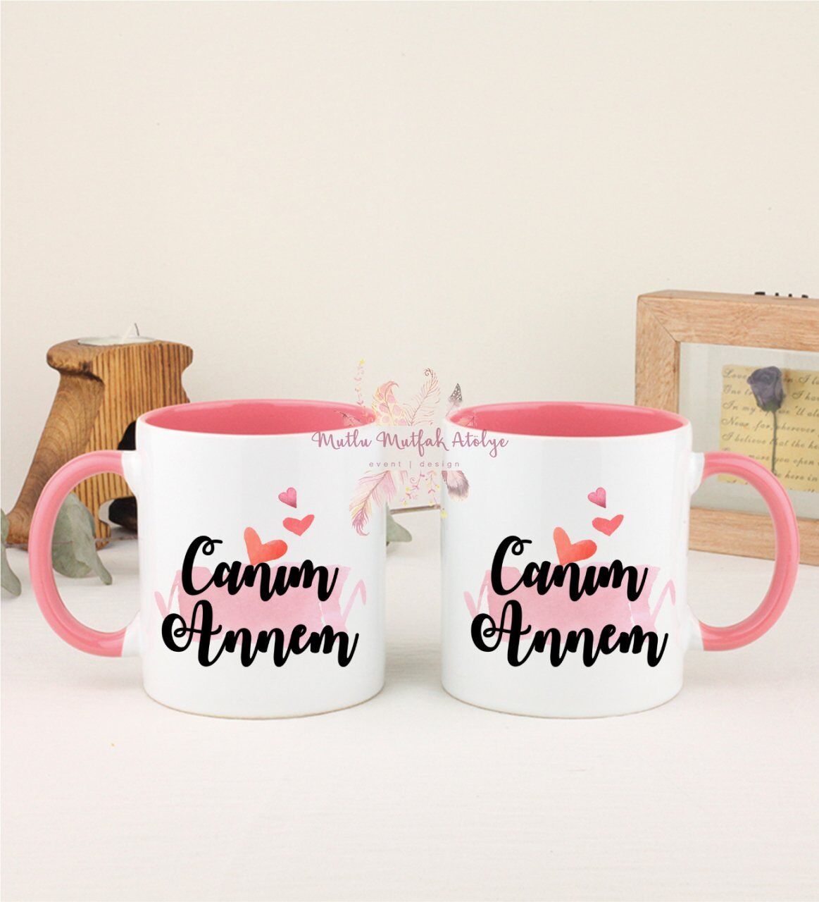 Anneler Günü Canım Annem İkili Pembe Kupa Bardak