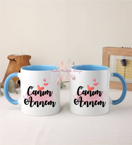 Anneler Günü Canım Annem İkili Mavi Kupa Bardak