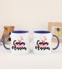 Anneler Günü Canım Annem İkili Lacivert Kupa Bardak