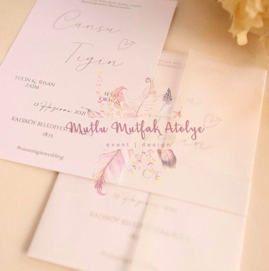 Şeffaf Zarflı Davetiye ( 50 Ad.)