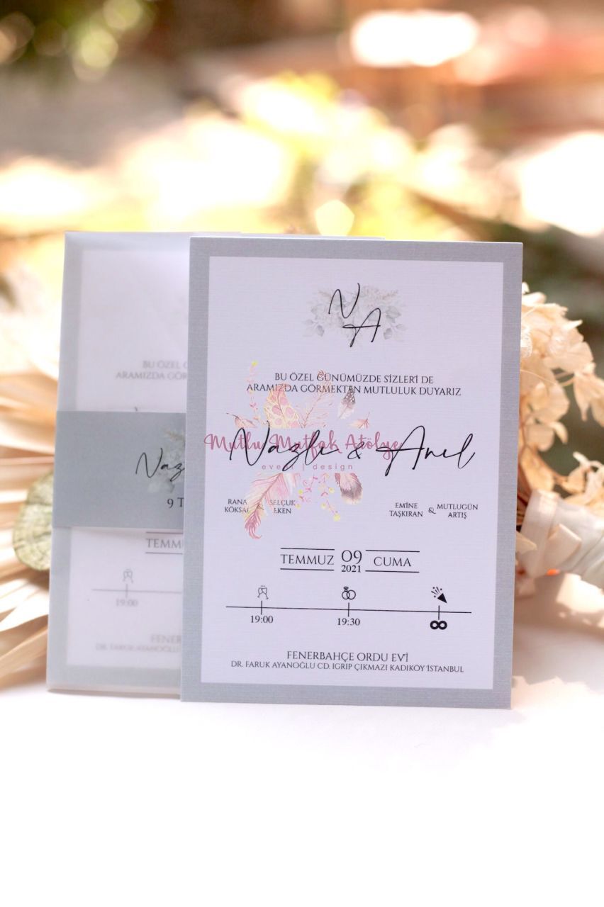 Şeffaf Zarflı Davetiye ( 50 Ad.)