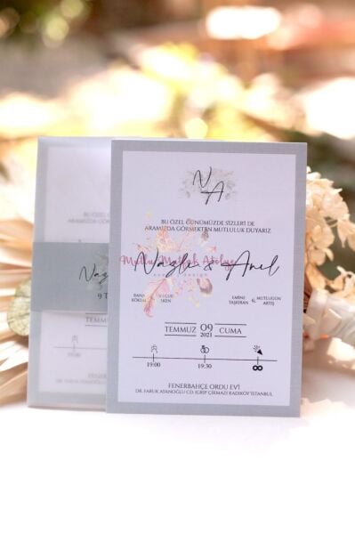 Şeffaf Zarflı Davetiye ( 50 Ad.)