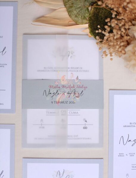 Şeffaf Zarflı Davetiye ( 50 Ad.)