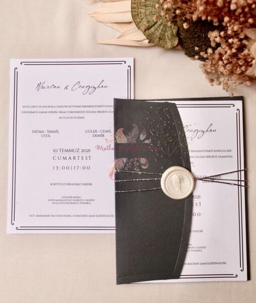 Çiçek Konseptli Davetiye (50 Ad.)