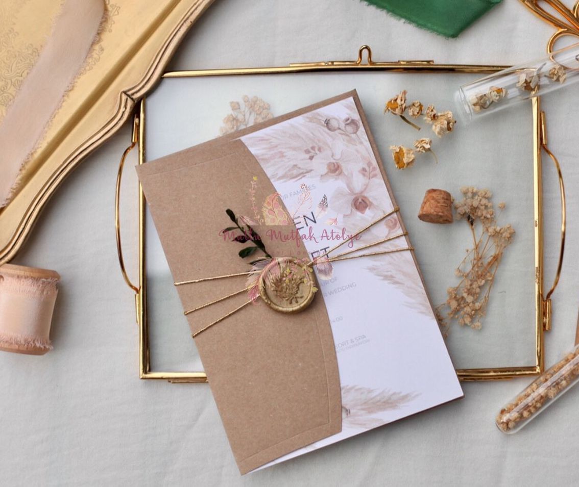 Çiçek Konseptli Davetiye (50 Ad.)