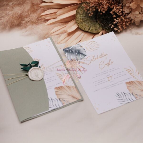 Çiçek Konseptli Davetiye (50 Ad.)