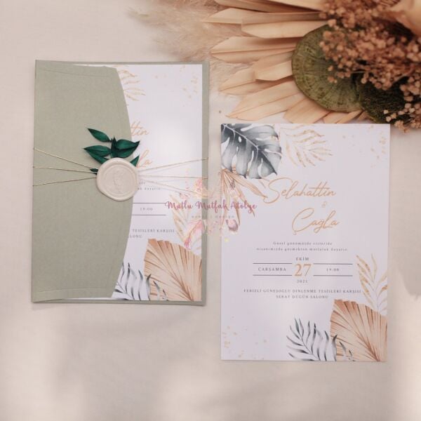 Çiçek Konseptli Davetiye (50 Ad.)