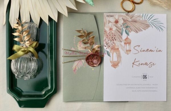 Çiçek Konseptli Davetiye (50 Ad.)