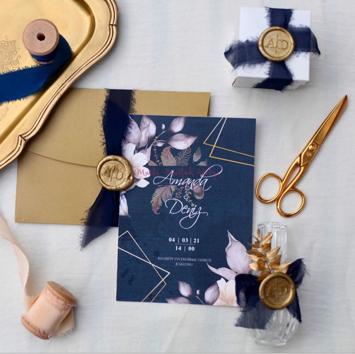 Çiçek Konseptli Davetiye (50 Ad.)