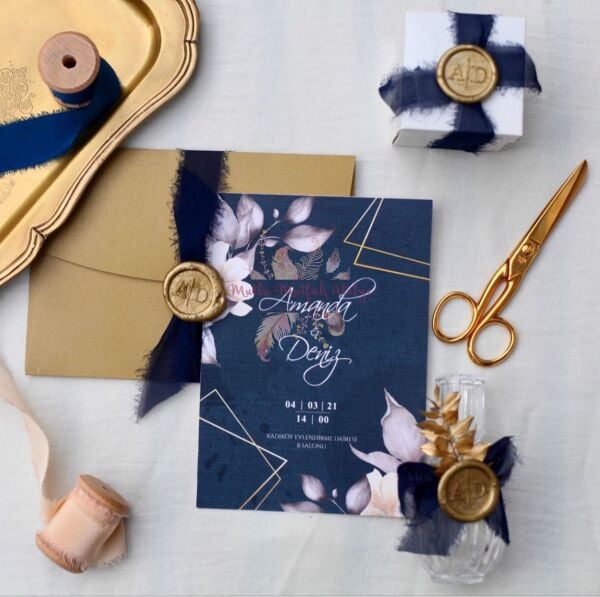 Çiçek Konseptli Davetiye (50 Ad.)