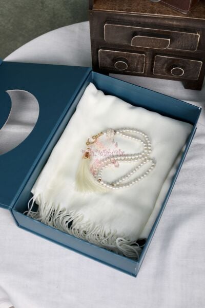 Hediyelik Kişiye Özel Kutulu Şal ve Tesbih