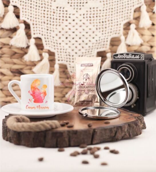 Anneler Günü Canım Annem Aynalı Kahve Fincanı