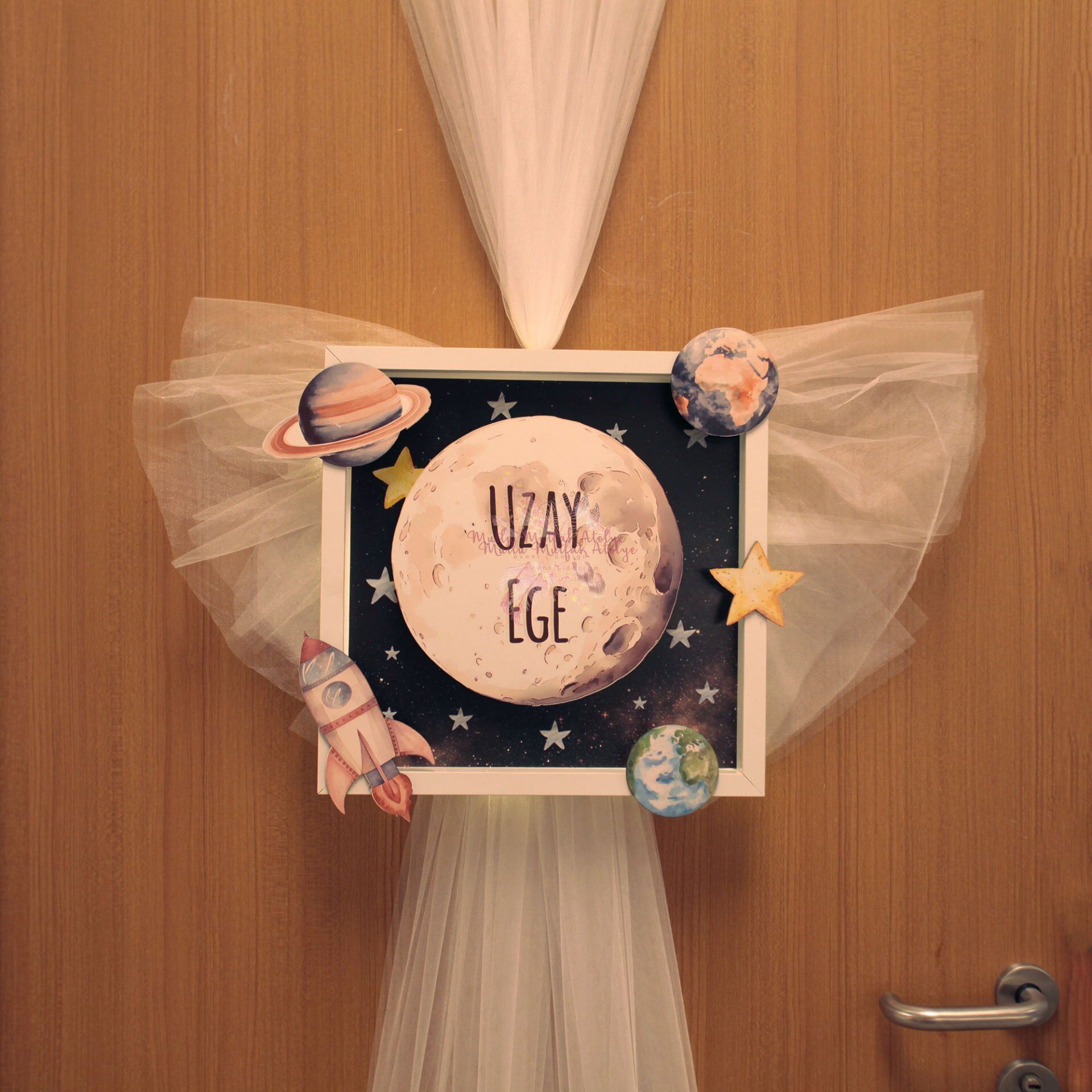 Uzay Temalı Kapı Süsü
