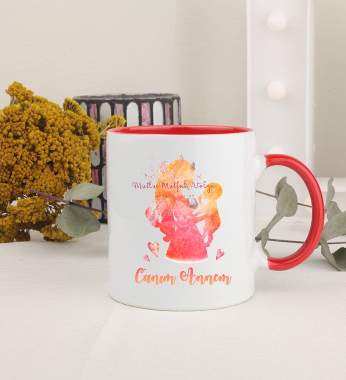 Anneler Günü Canım Annem Kırmızı Kupa Bardak
