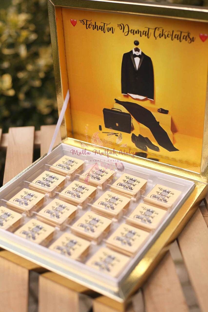 Damat Bohçası İçin 32'li Kutulu Çikolata