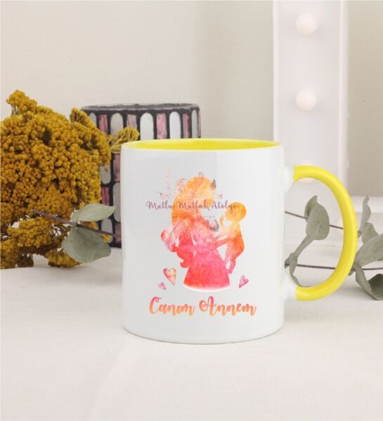 Anneler Günü Canım Annem Sarı Kupa Bardak