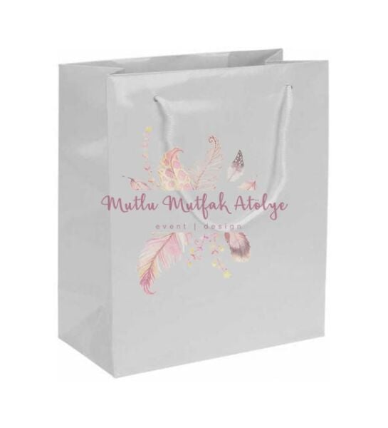 Hediyelik Kurdeleli Kolonya ve Karton Çanta Seti