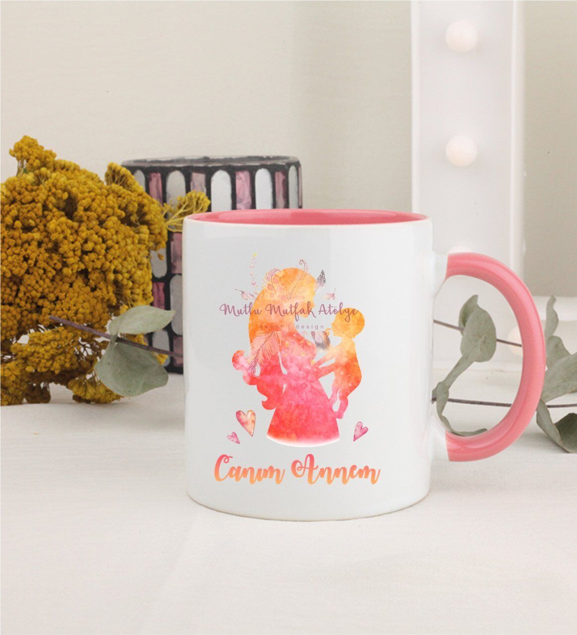 Anneler Günü Canım Annem Pembe Kupa Bardak