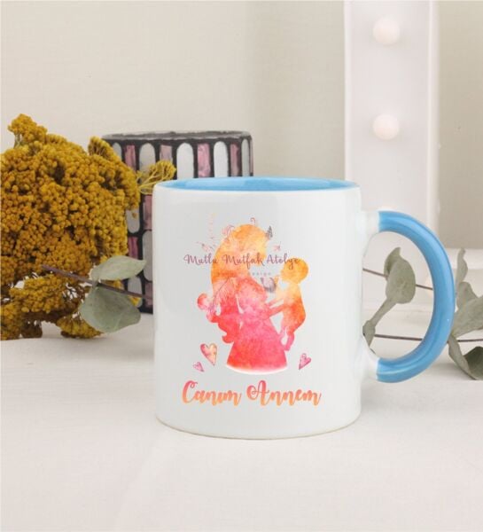 Anneler Günü Canım Annem Mavi Kupa Bardak
