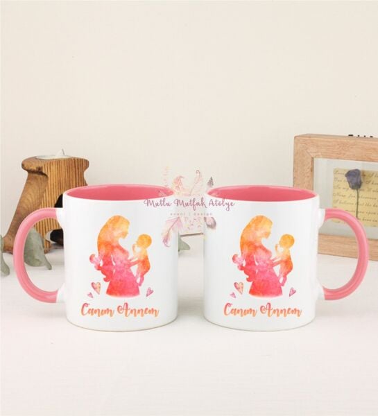 Anneler Günü Canım Annem İkili Pembe Kupa Bardak