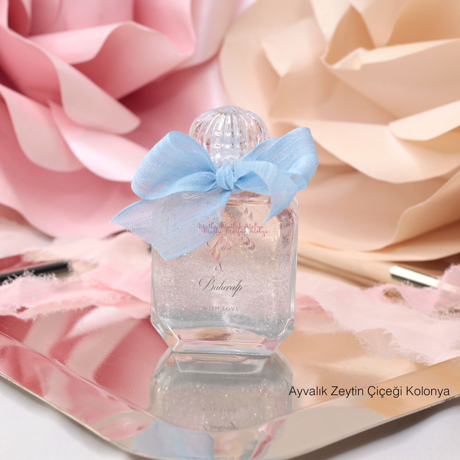 Dikdörtgen Yassı Cam Şişe Hediyelik Eyüp Sabri Tuncer Kolonya