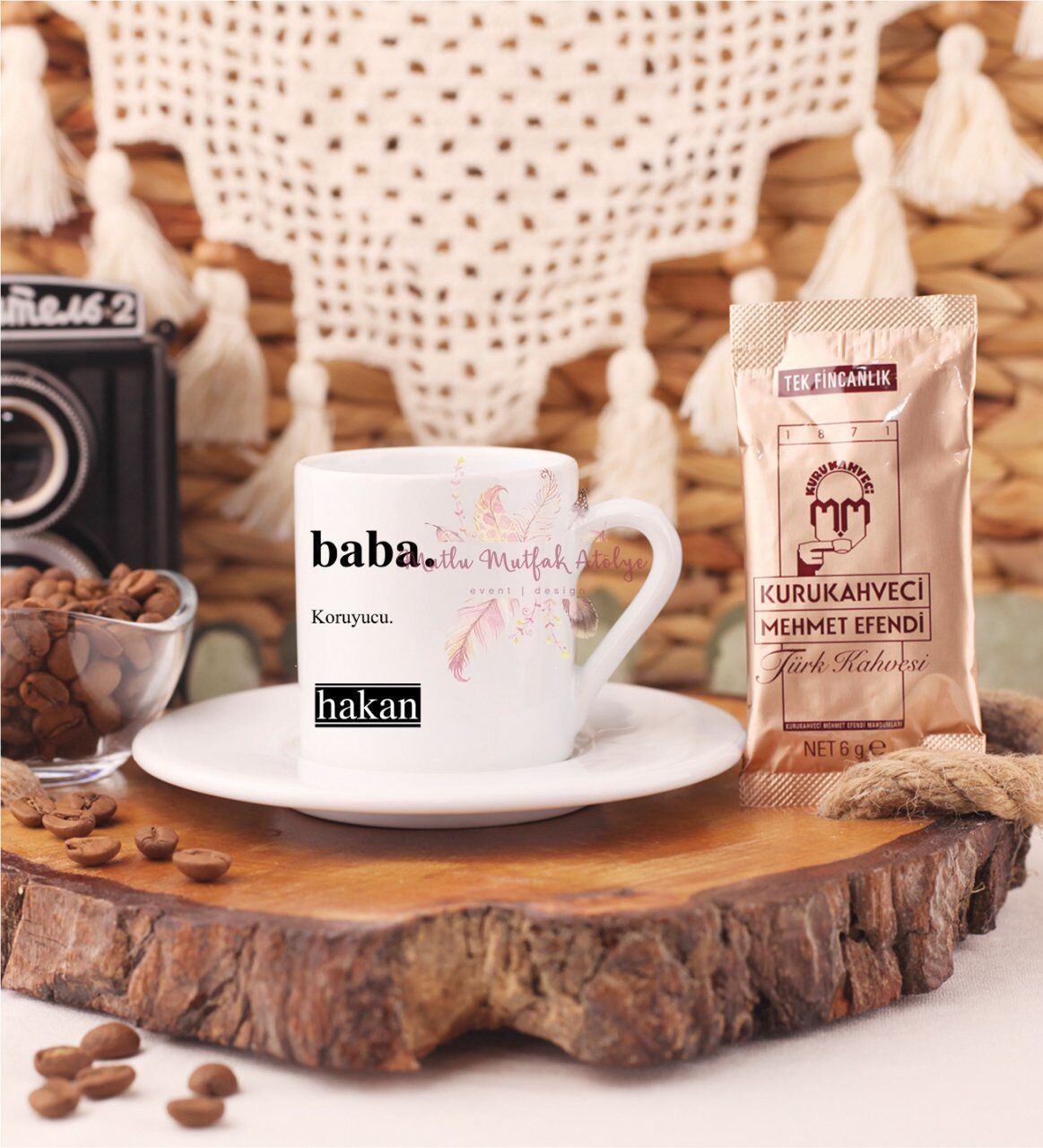 Kişiye Özel Babalar Günü Türk Kahvesi Fincanı