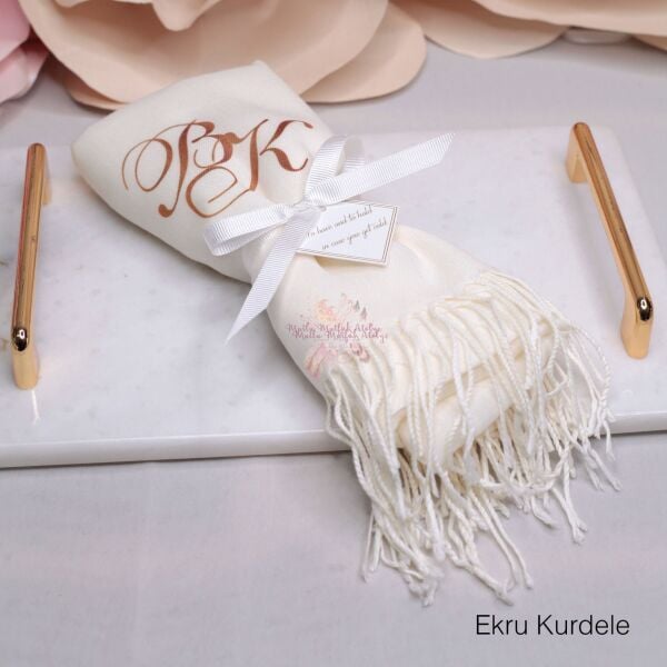 Kişiye Özel Baskılı Şal ve Hediyelik Çanta Seti