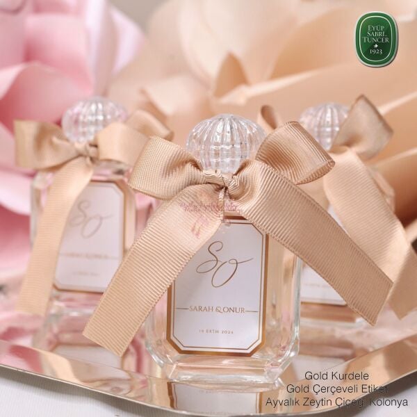 Dikdörtgen Yassı Cam Şişe Hediyelik Eyüp Sabri Tuncer Kolonya