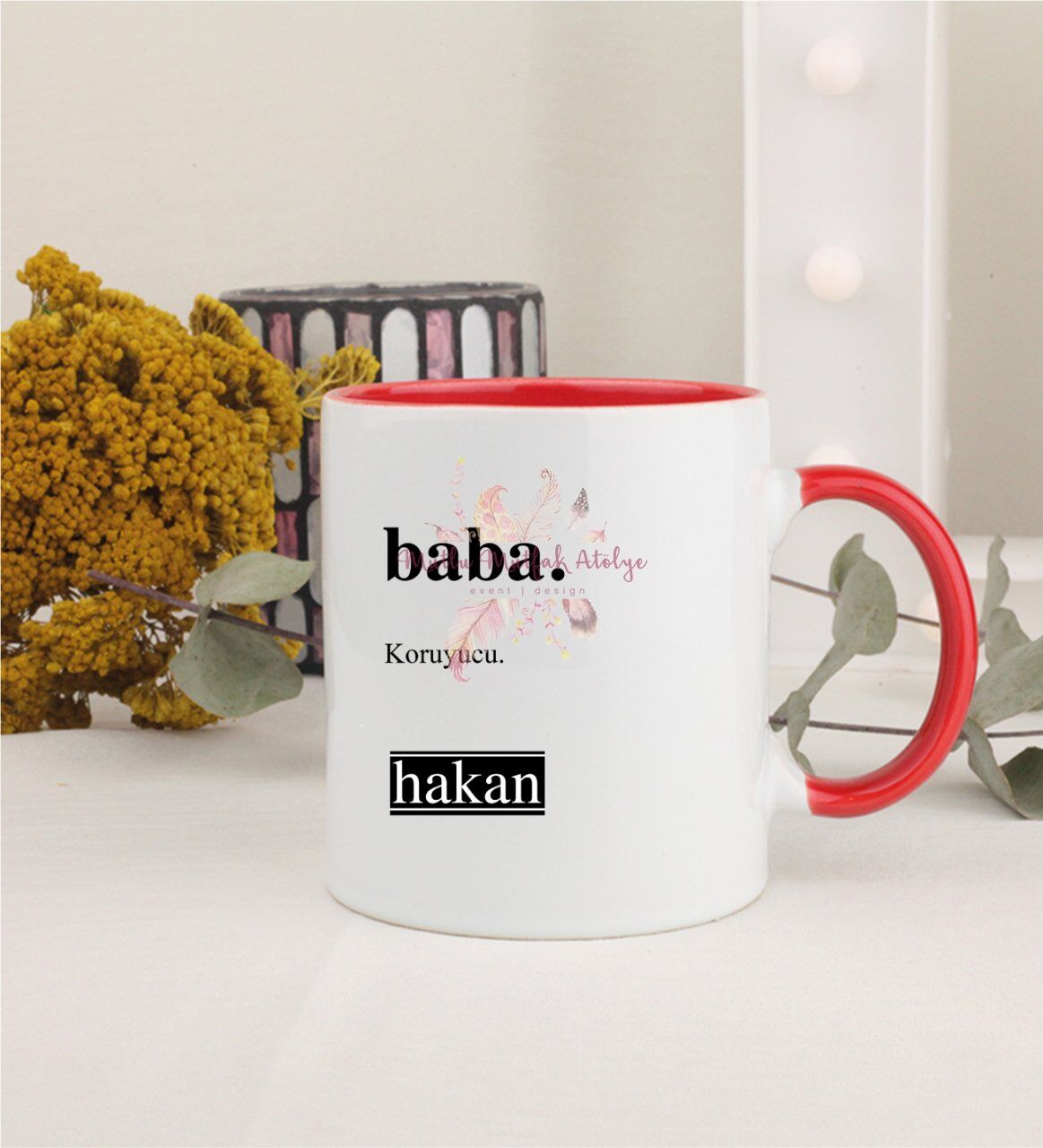 Kişiye Özel Babalar Günü Kırmızı Kupa Bardak