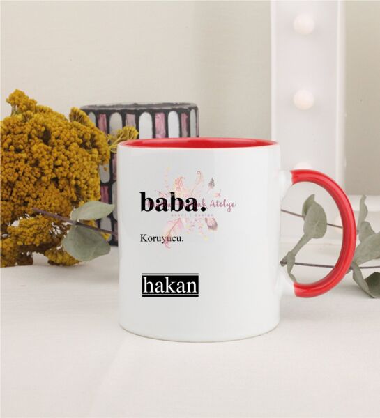 Kişiye Özel Babalar Günü Kırmızı Kupa Bardak