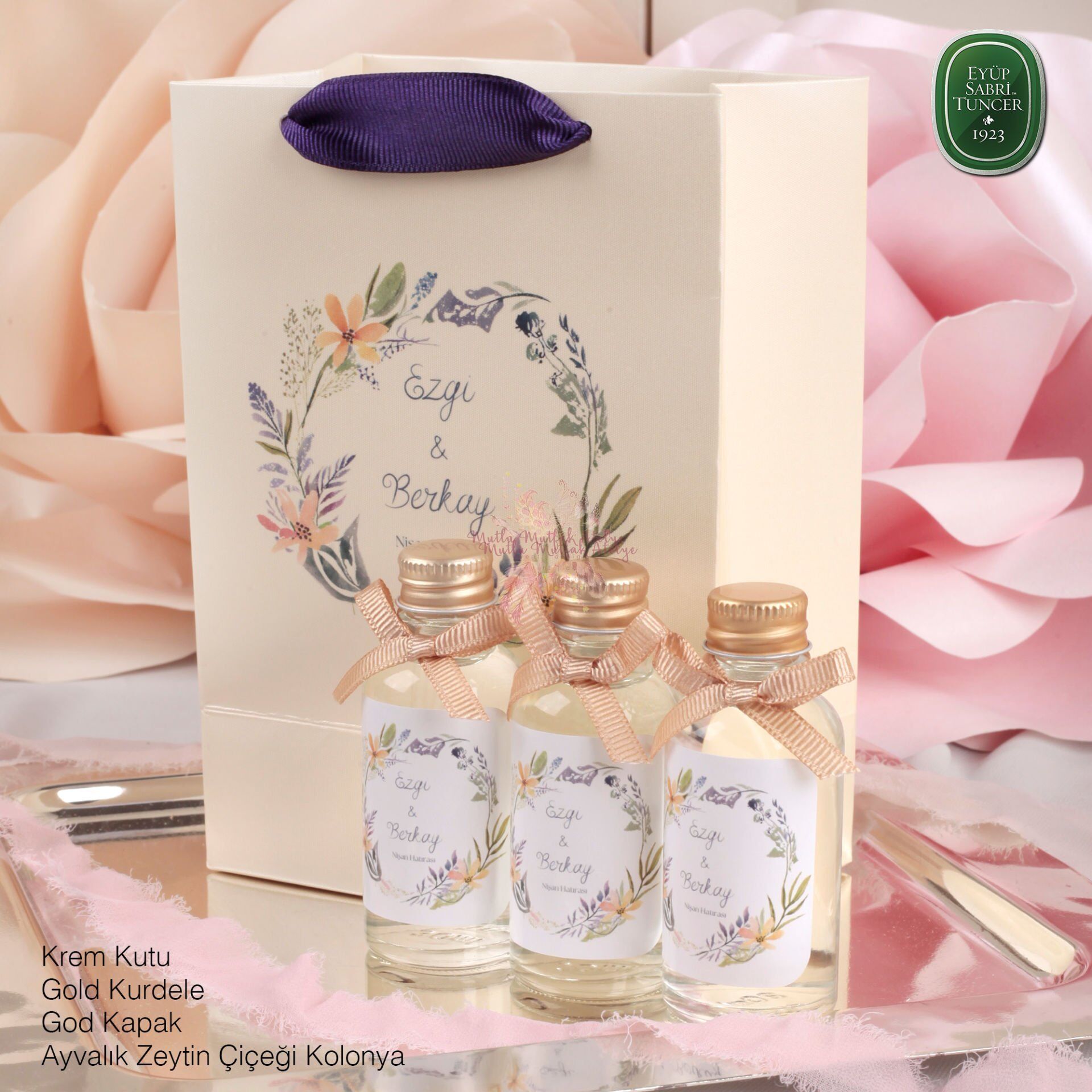 Hediyelik Eyüp Sabri Tuncer Kolonya ve Baskılı Çanta Seti
