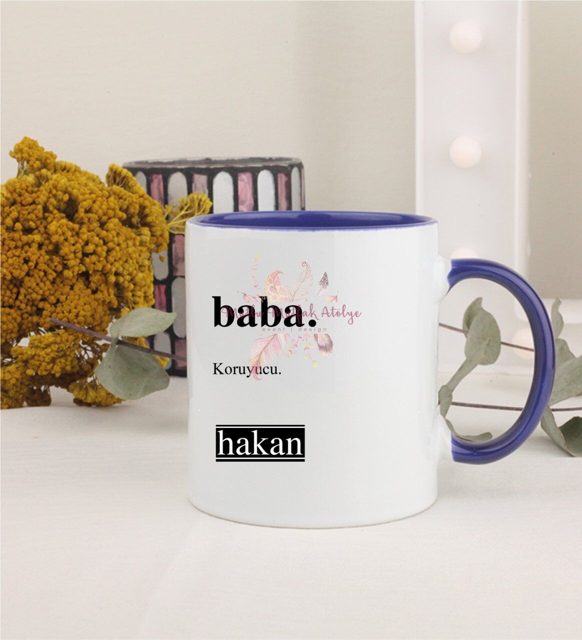 Kişiye Özel Babalar Günü Lacivert Kupa Bardak