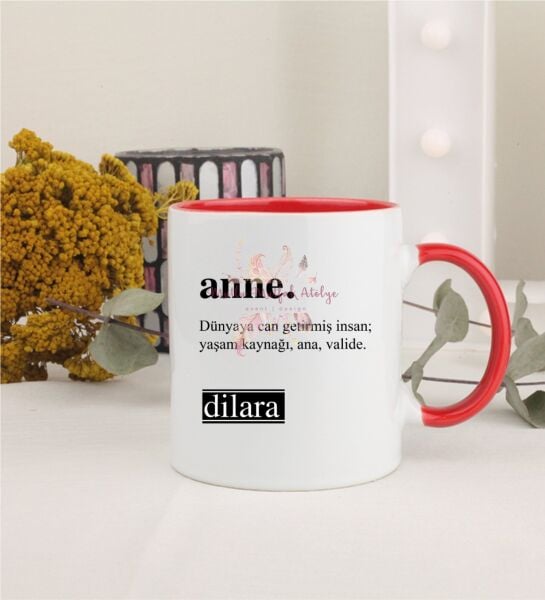 Kişiye Özel Anneler Günü Kırmızı Kupa Bardak