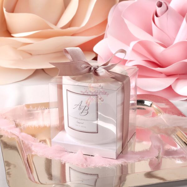 Vanilya Kokulu Kurdeleli Kutulu Beton Mum