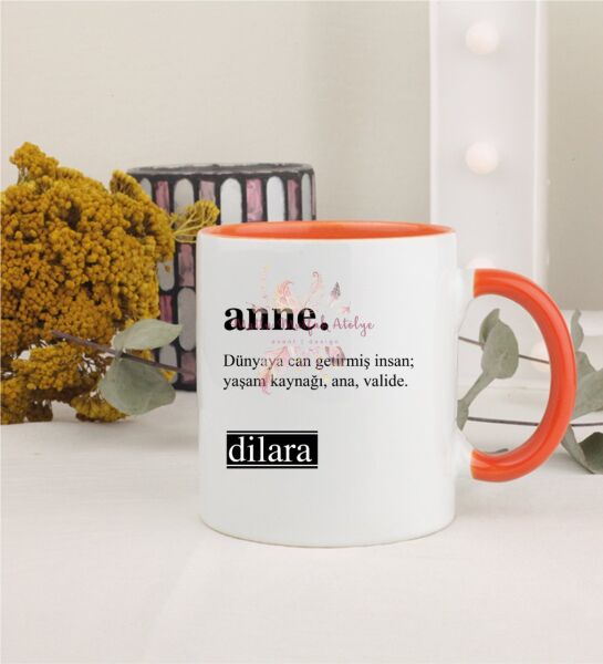 Kişiye Özel Anneler Günü Turuncu Kupa Bardak