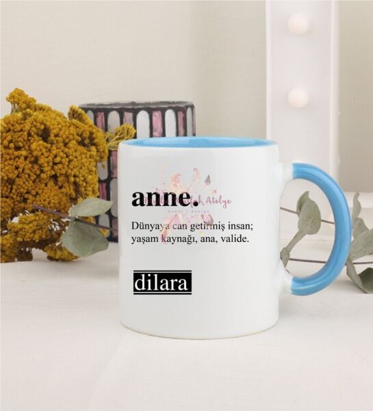 Kişiye Özel Anneler Günü Mavi Kupa Bardak
