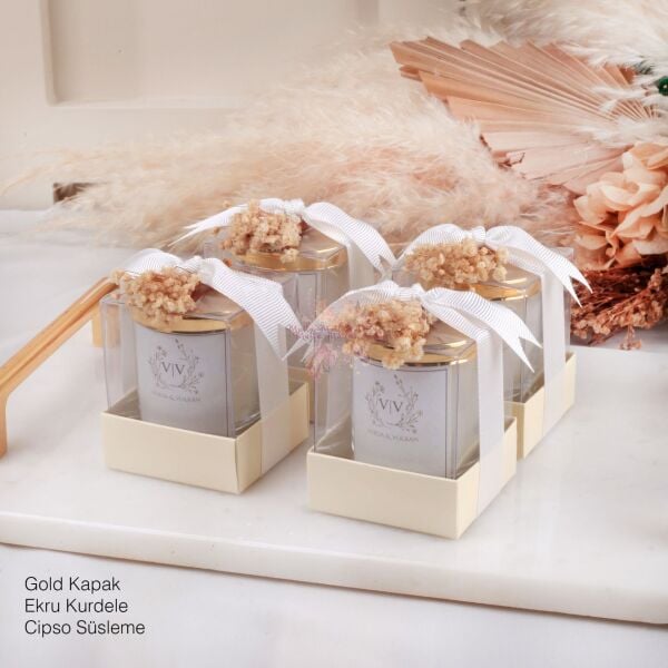 Hediyelik Çiçekli Kutulu Kapaklı Kokulu Mum