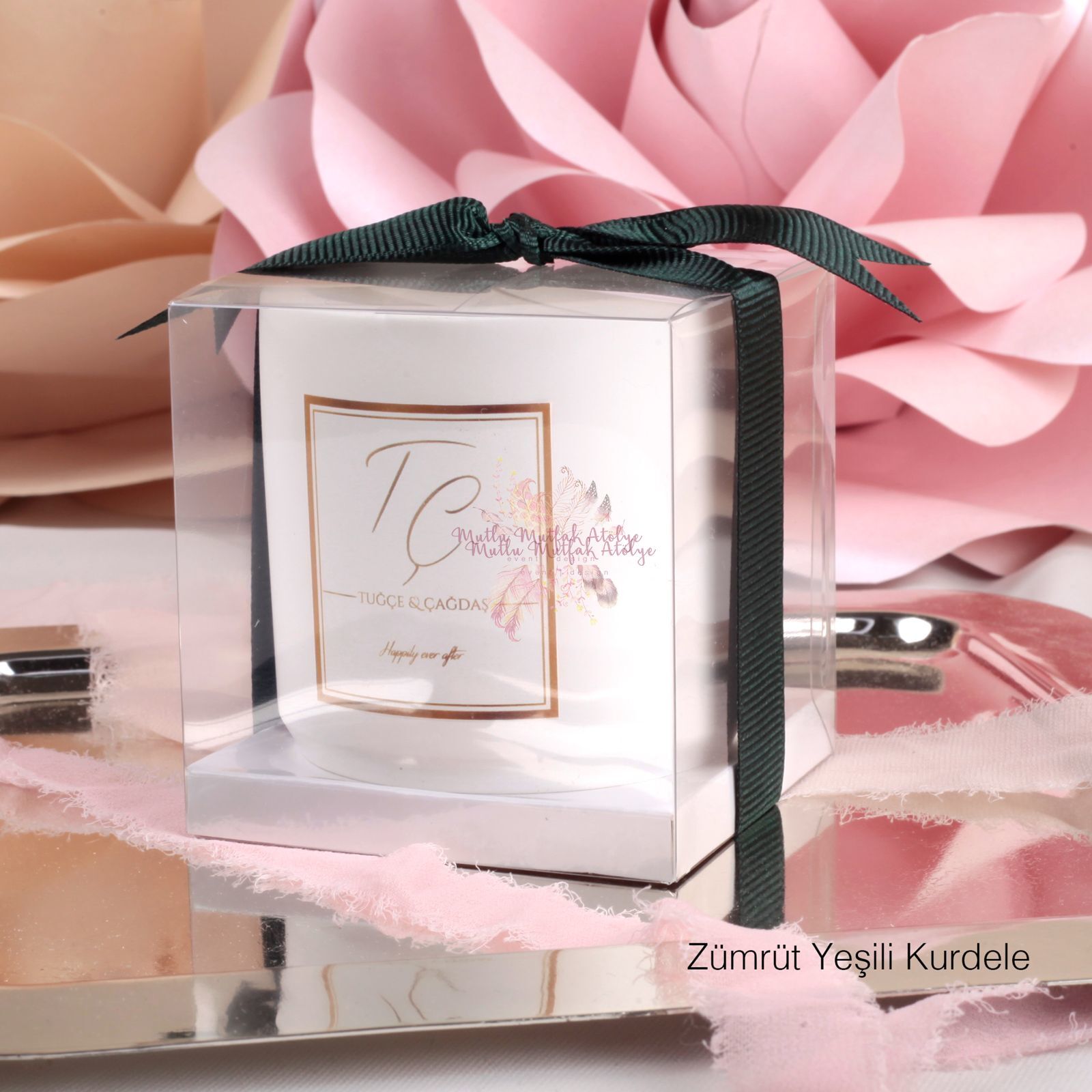 Vanilya Kokulu Kurdeleli Kutulu Beton Mum