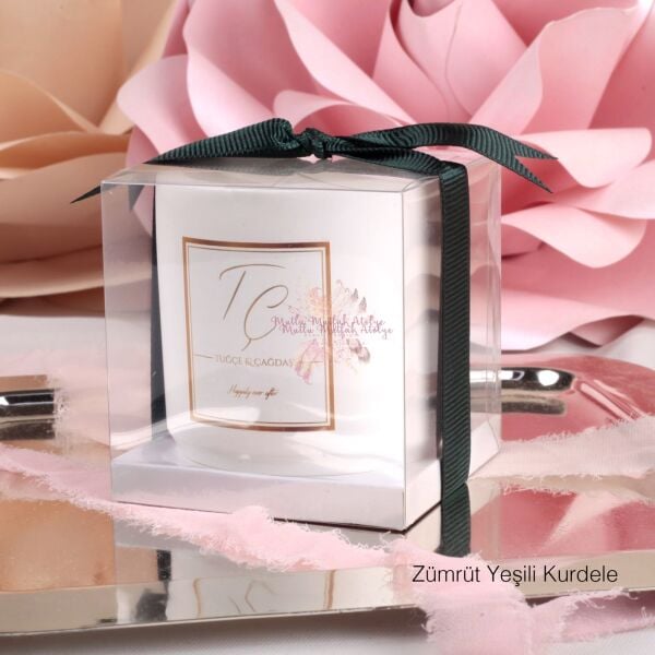 Vanilya Kokulu Kurdeleli Kutulu Beton Mum