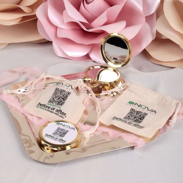 Hediyelik Kese Ve Gold Ayna Seti