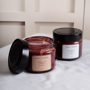 Vanilya Kokulu Amber Kavanoz Mum 220 Gr